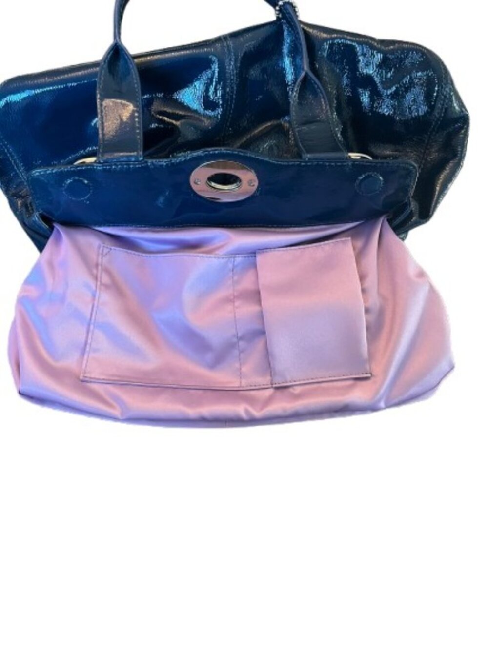 Coach Garnet Cobalt Blue Patent Leather Satchel 13926 NWOT - Picture 8 of 12